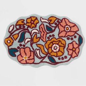 THRESHOLD NWT oversized floral bath rug -24x36